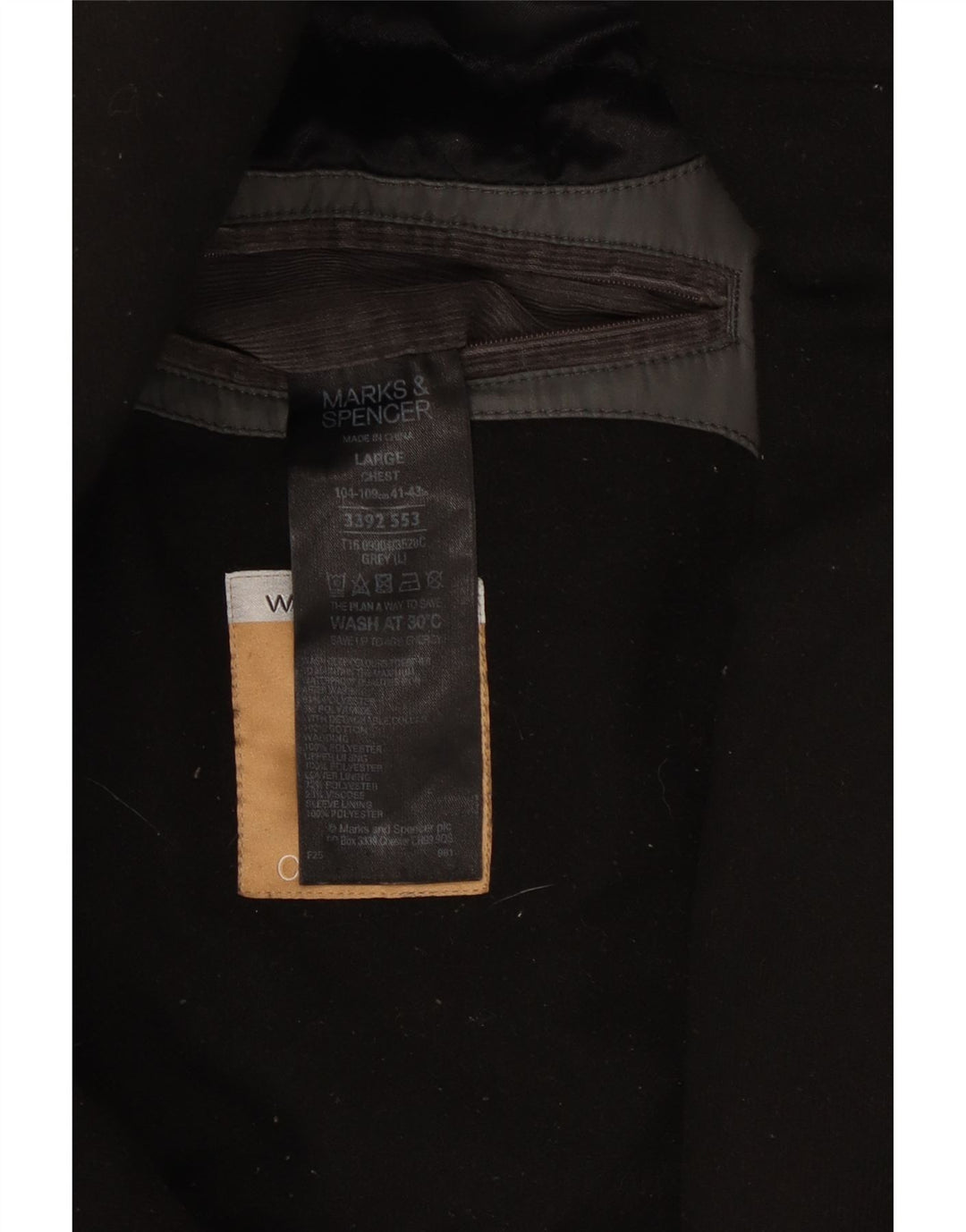 Giacca multiuso da uomo Marks & Spencer UK 40 Large Poliestere grigio