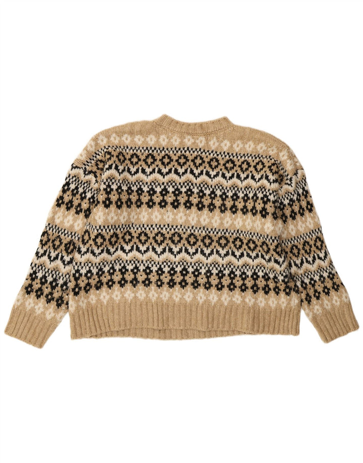 Maglione maglione girocollo corto da donna Marks & Spencer UK 14 grande Beige