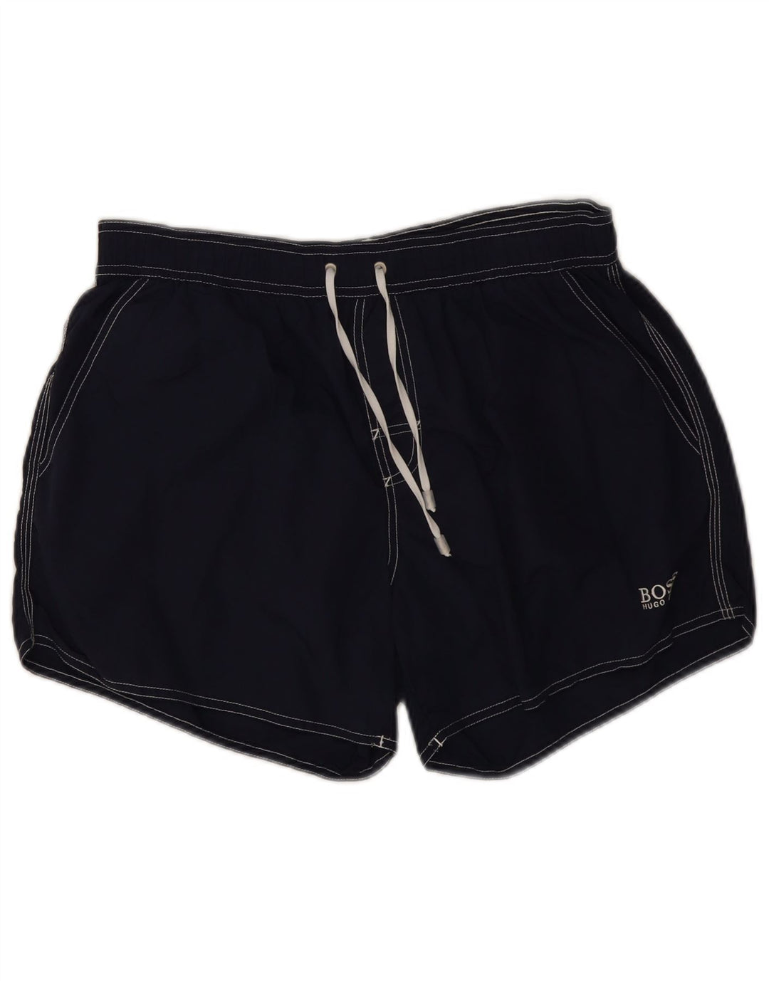 Pantaloncini da bagno da uomo Hugo Boss medi blu navy in poliammide