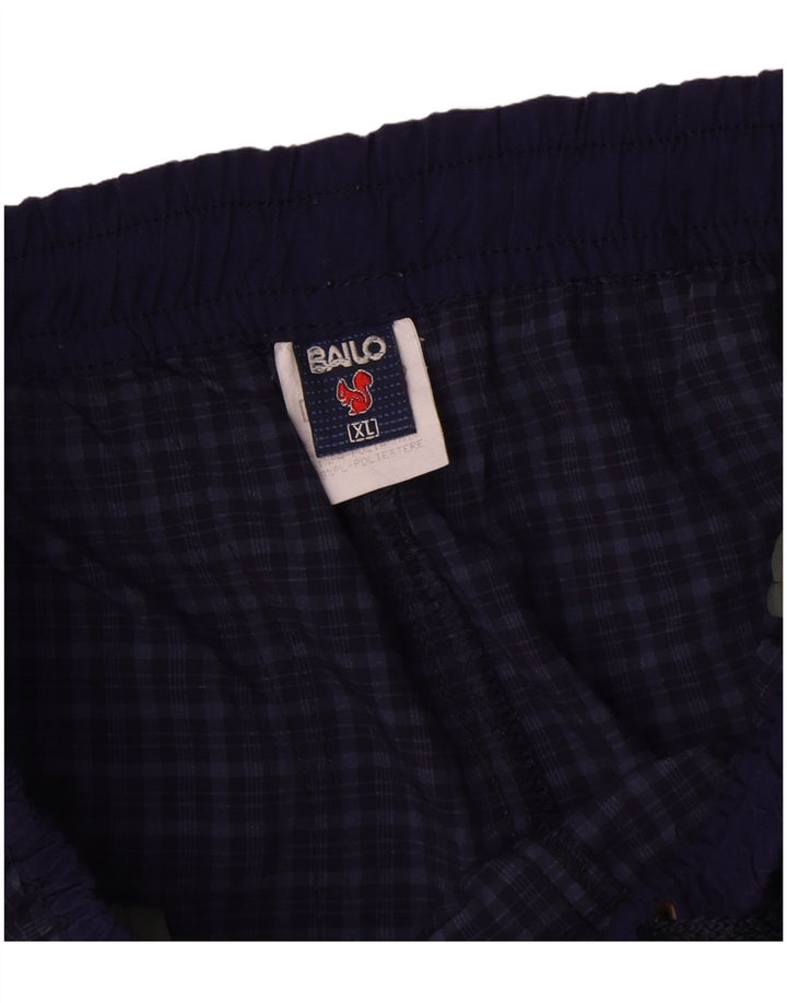 Pantaloni cargo dritti da uomo Bailo XL blu navy a quadri in poliammide