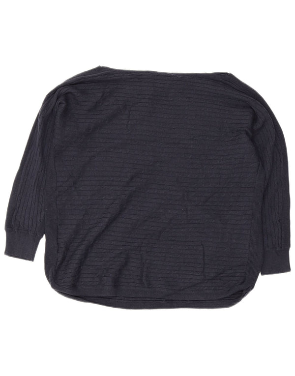 Ralph Lauren Maglione da donna con scollo a barca con maniche a 3/4 UK 6 XS Blu navy