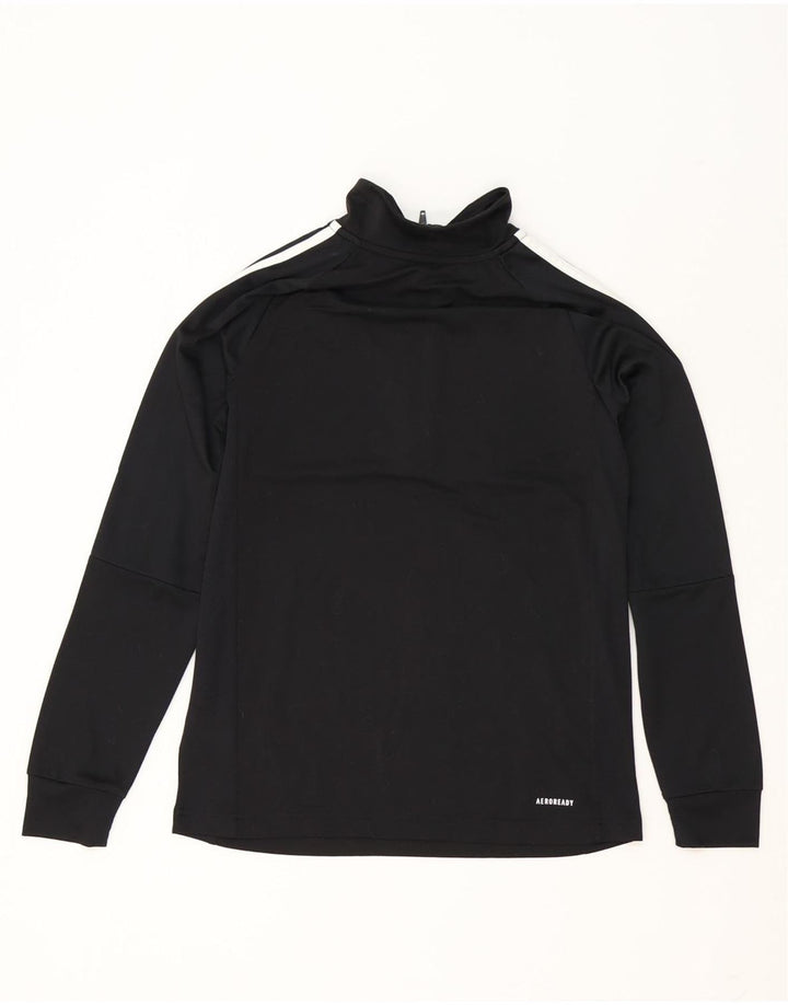 Top della tuta da ginnastica Adidas Aeroready Zip Neck Pullover da ragazzo 13-14 anni Nera
