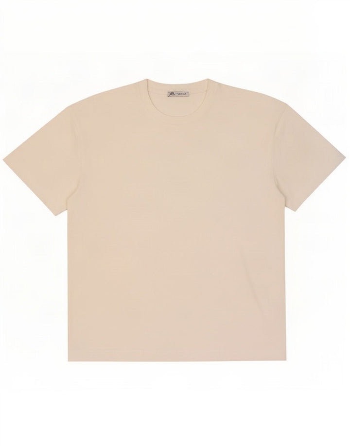 T-shirt Zara da uomo Top in cotone bianco medio