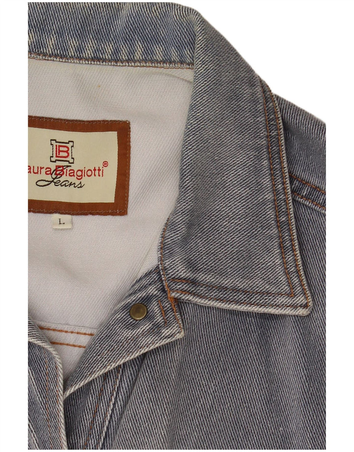 LAURA BIAGIOTTI Giacca in denim da donna UK 16 Large Blu