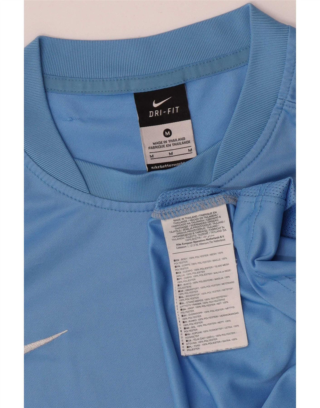 T-shirt Nike Dri Fit da uomo, top in poliestere blu medio