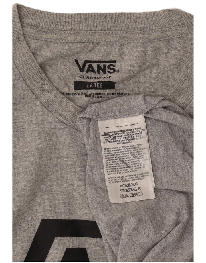 T-shirt grafica da uomo con vestibilità classica Vans, taglia grande, in cotone grigio