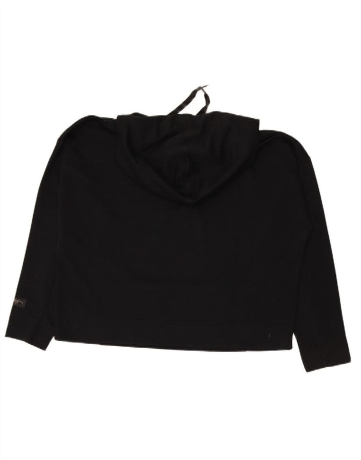 PUMA Womens Oversized Graphic Hoodie Jumper UK 14 Large Black