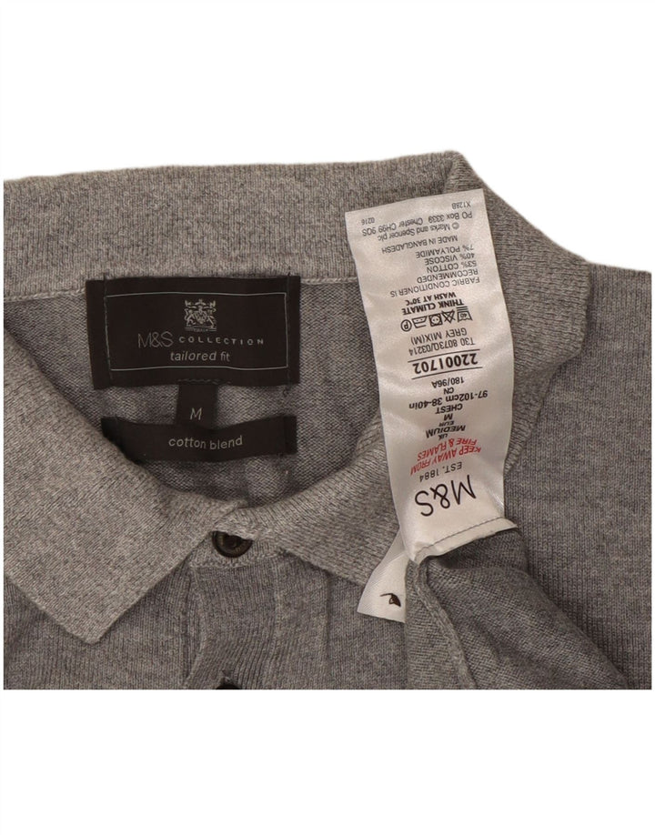 Maglione da uomo con collo alto e vestibilità sartoriale Marks & Spencer grigio medio