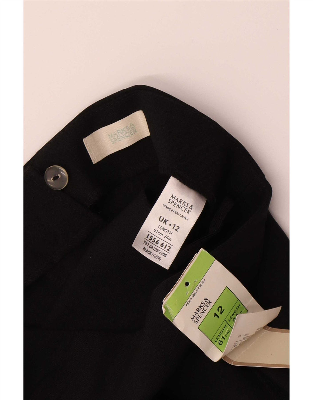 Gonna a tubino da donna Marks & Spencer UK 12 media W34 poliestere nero