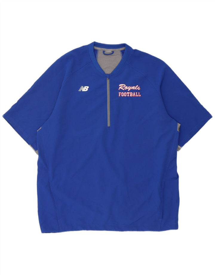 Top da tuta pullover a maniche corte da donna New Balance UK 20 2XL Blu