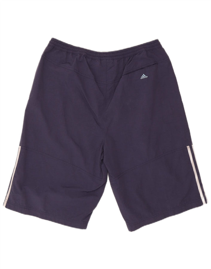 Pantaloncini sportivi da uomo ADIDAS grandi in poliestere blu navy