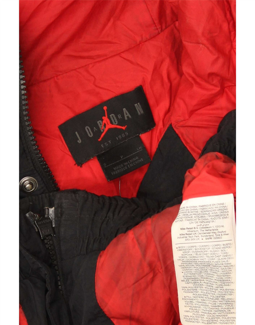 Giacca imbottita con cappuccio da uomo Jordan UK 36 Small Nero Poliestere