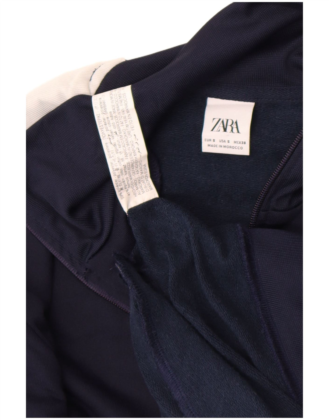 Giacca da ginnastica da uomo Zara piccola in poliestere color block blu navy