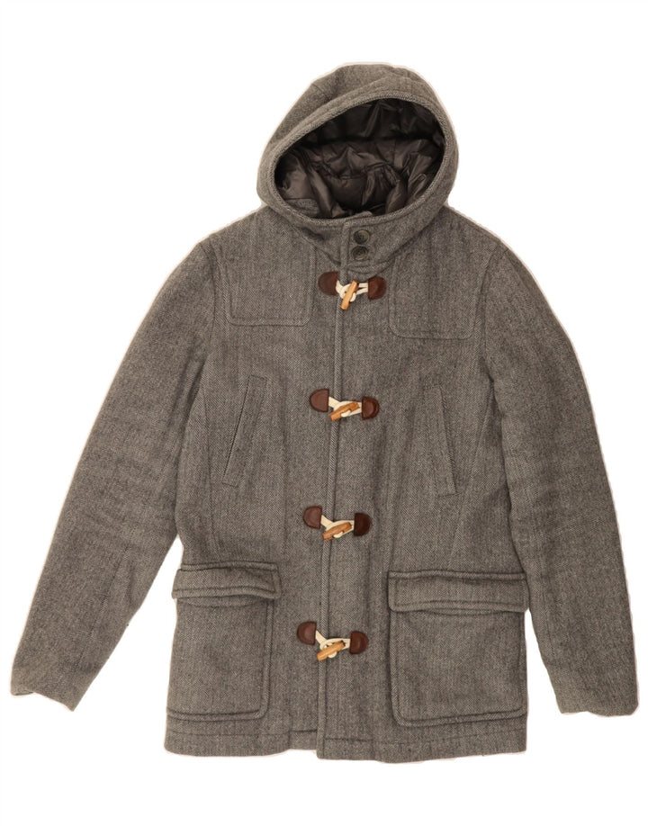 HERNO Boys Hooded Duffle Coat 13-14 Years Grey Herringbone Wool Vintage Herno and Second-Hand Herno from Messina Hembry 