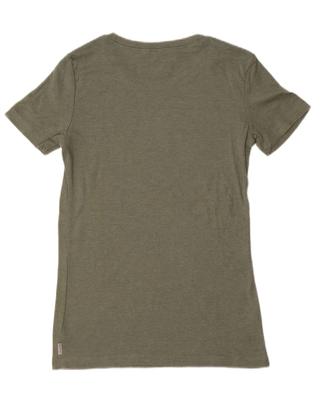 T-shirt da donna EDDIE BAUER UK 10 piccola in cotone kaki