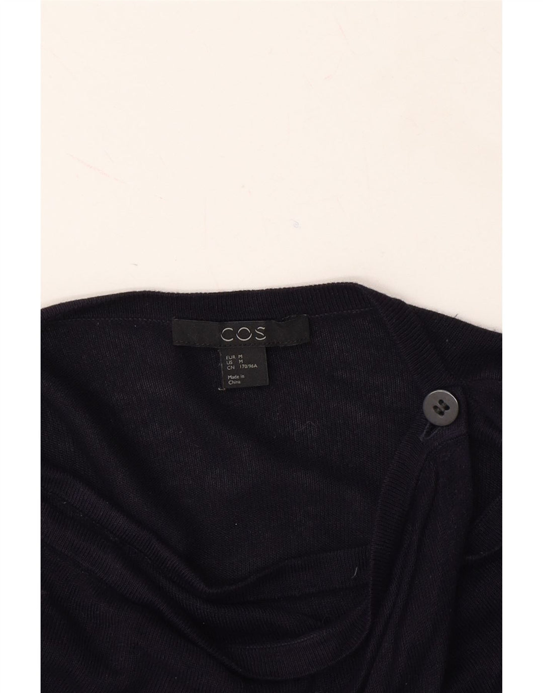 COS Womens Cardigan Sweater UK 14 Medium Navy Blue Viscose Vintage Cos and Second-Hand Cos from Messina Hembry 