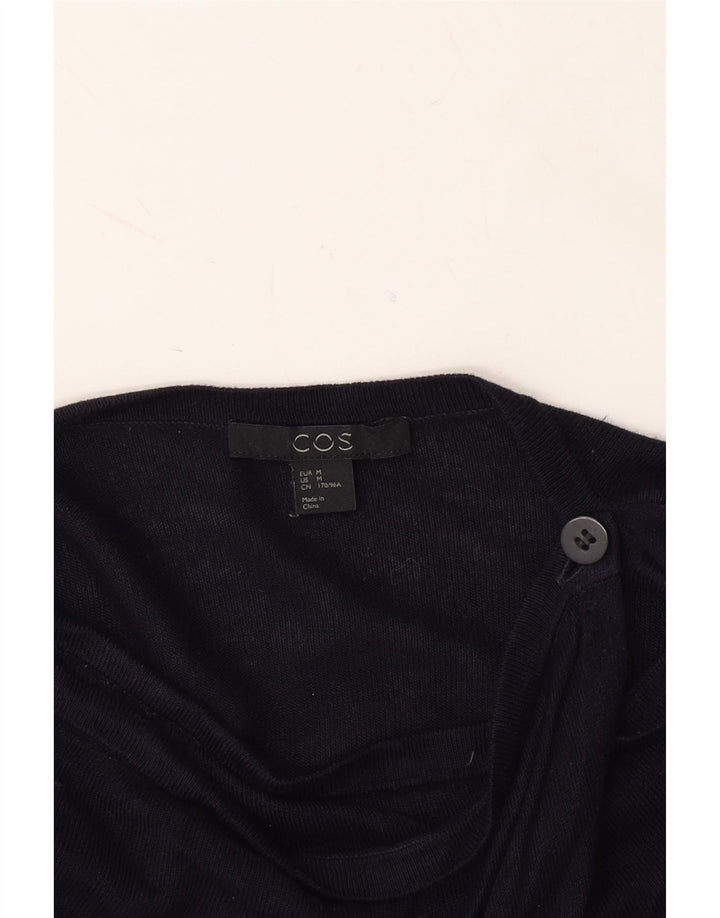 COS Womens Cardigan Sweater UK 14 Medium Navy Blue Viscose Vintage Cos and Second-Hand Cos from Messina Hembry 
