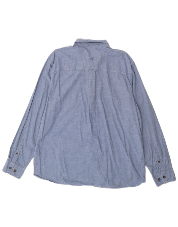 Camicia da uomo Fat Face 2XL Cotone gessato blu