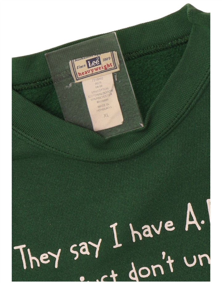 Felpa grafica da uomo Lee Maglione XL Cotone verde