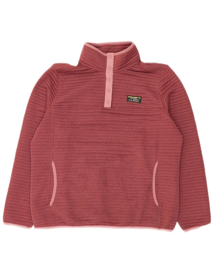 L.L.BEAN Felpa da donna con collo abbottonato, maglione, UK 14, bordeaux medio