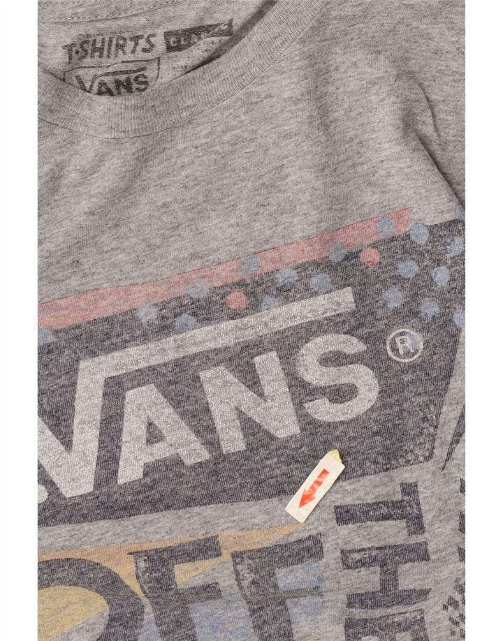 T-shirt grafica da uomo Vans Top in cotone chiazzato grigio medio