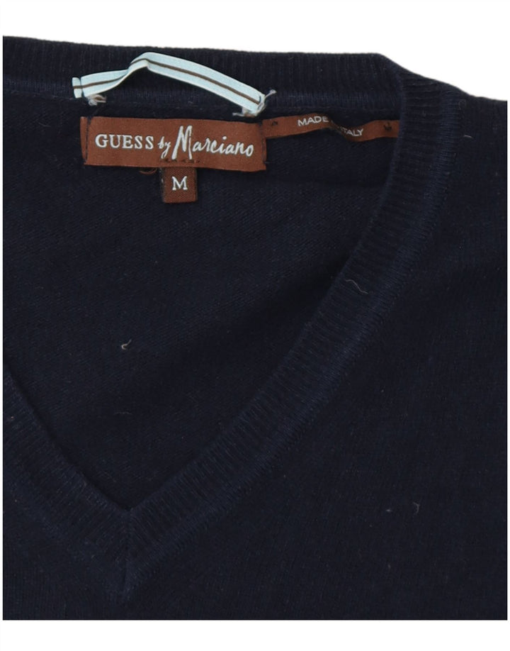 Maglione maglione da uomo con scollo a V Guess By Marciano blu navy medio