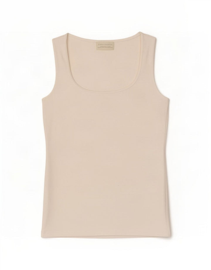 Canotta da donna Zara UK 12 medio bianco in poliammide