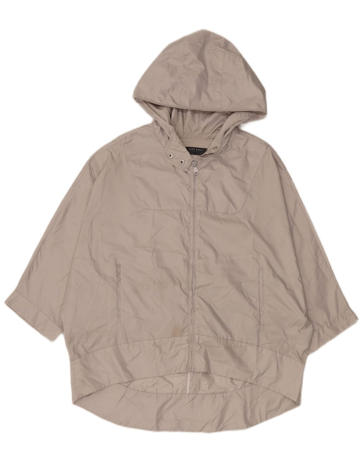 Giacca antipioggia oversize da donna Zara con maniche a 3/4 e cappuccio UK 14 Grigio medio