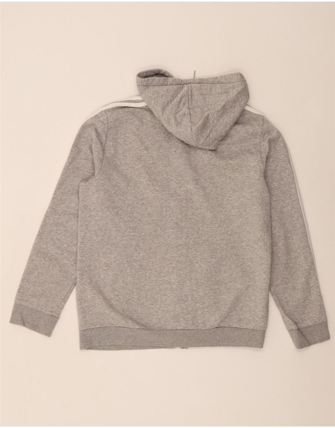 Maglione con cappuccio e zip Adidas da uomo grigio medio chiazzato