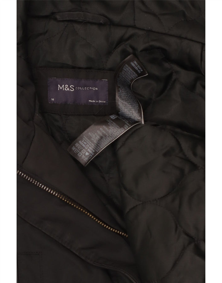 Giacca Parka con cappuccio da donna Marks & Spencer UK 16 grande poliestere nero