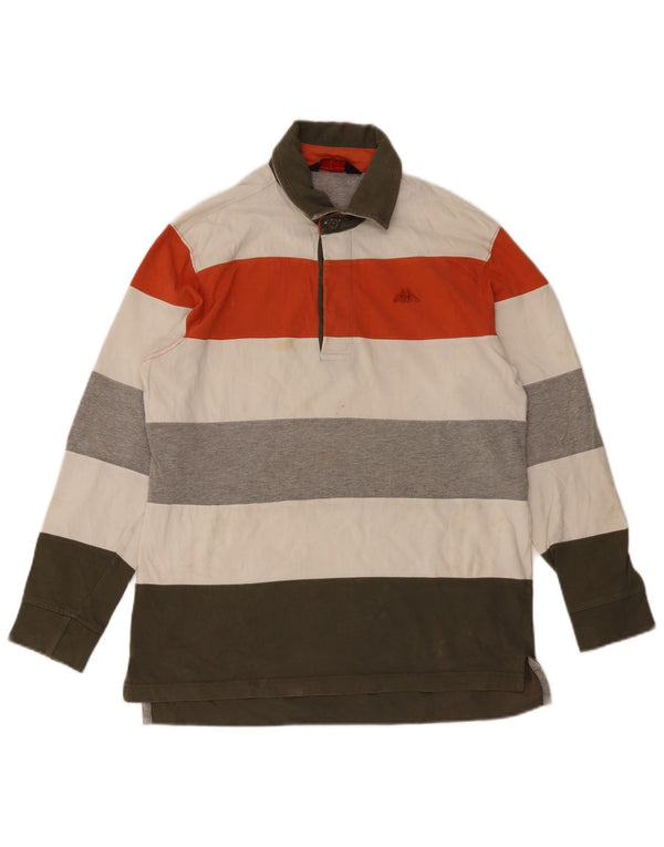 Polo Rugby Kappa Uomo Manica Lunga Piccola in Cotone a Righe Multicolore