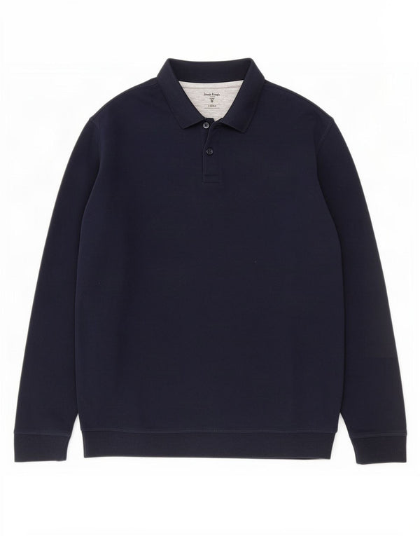 Felpa da uomo con collo alto James Pringle, maglione XL, cotone blu navy
