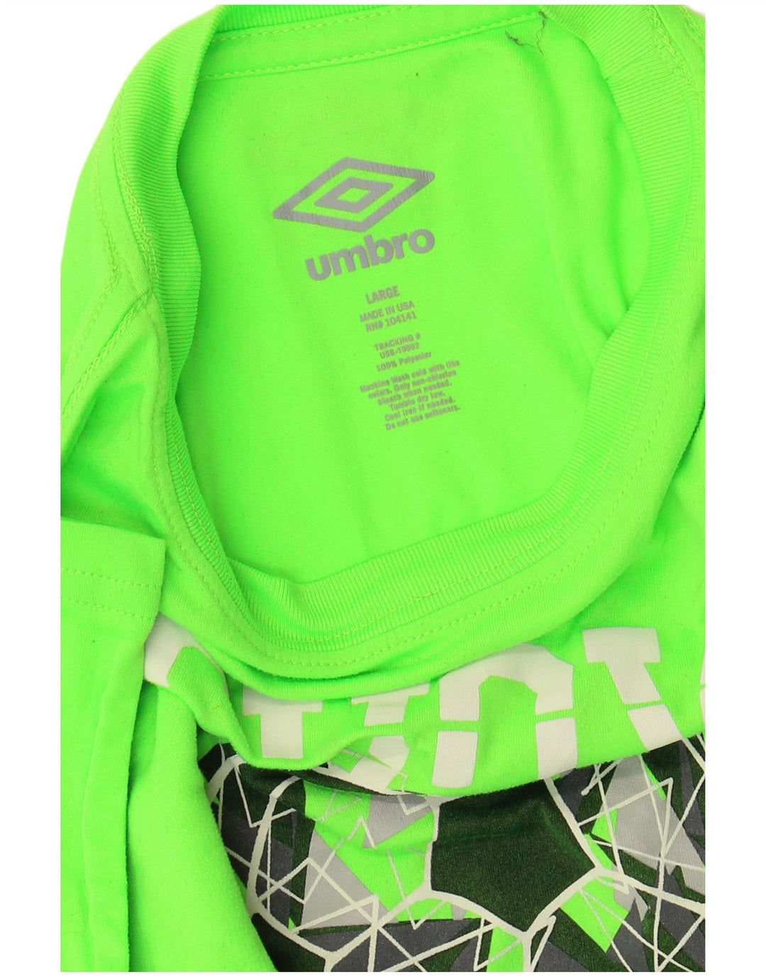 UMBRO Womens Graphic T-Shirt Top UK 14 Large Green Polyester
