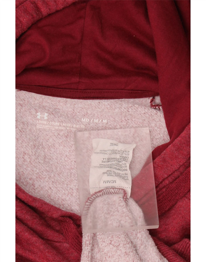 Felpa con cappuccio da uomo UNDER ARMOUR rosso medio in cotone