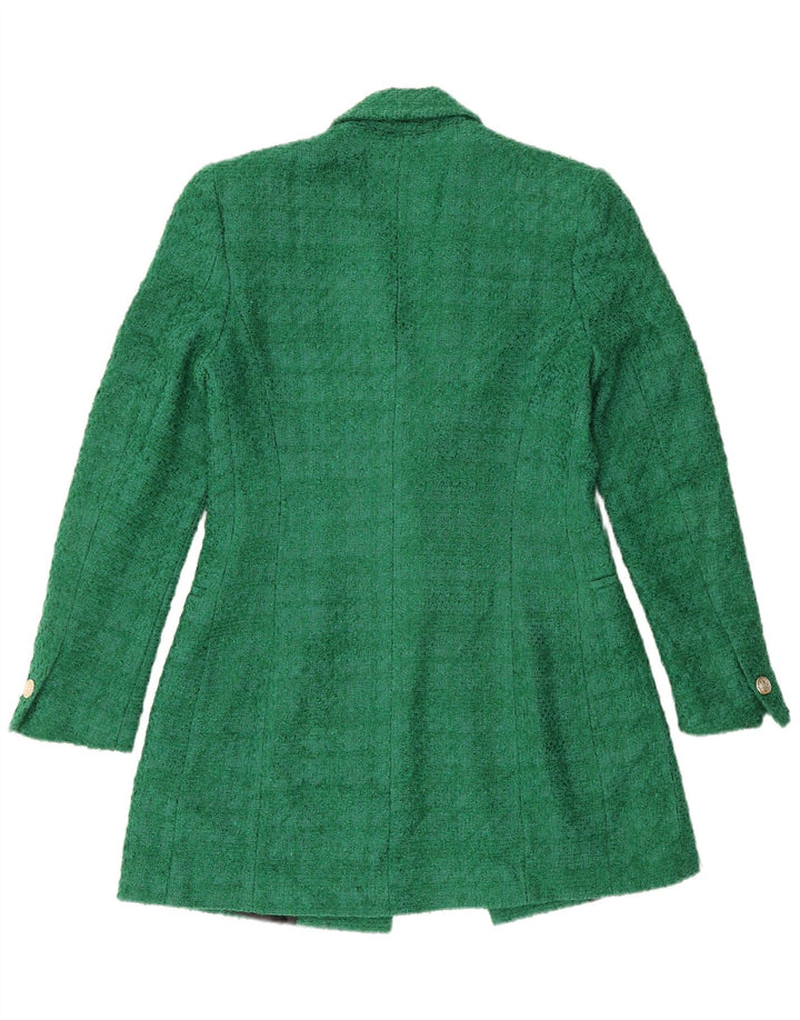 Cappotto Zara Donna UK 10 Small Verde Acrilico