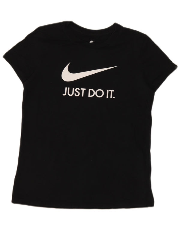 T-shirt grafica Nike da donna slim fit, taglia UK 14, grande, cotone nero