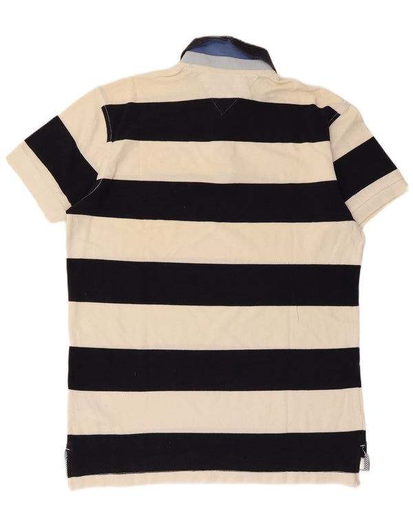 TOMMY HILFIGER Polo da rugby da uomo grande in cotone a righe nere