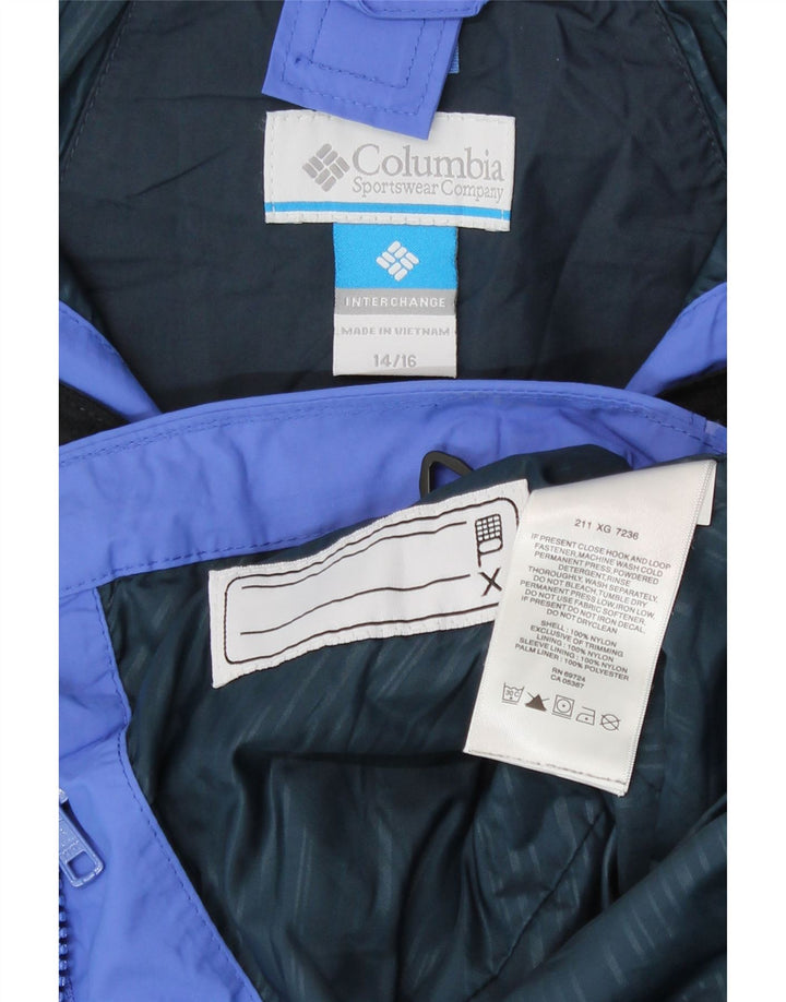 Giacca impermeabile Columbia Girls Interchange con cappuccio 14-15 anni Blu