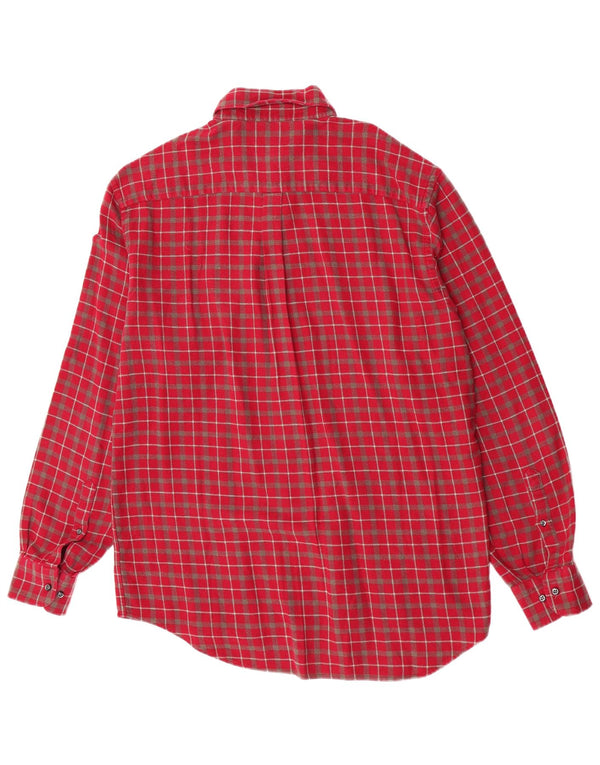 Giovanni Rosmini Camicia da uomo in flanella di cotone a quadri rosa grande