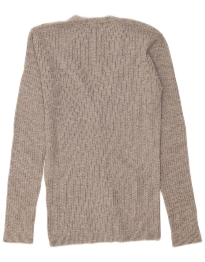 Maglione cardigan da donna Zara UK 14 grande grigio