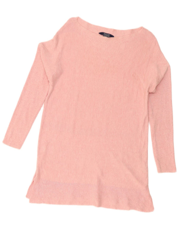 Joules Maglione da donna oversize con scollo a barca UK 12 Cotone rosa medio