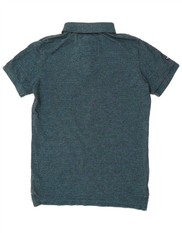 Polo da uomo Superdry in poliestere screziato verde medio