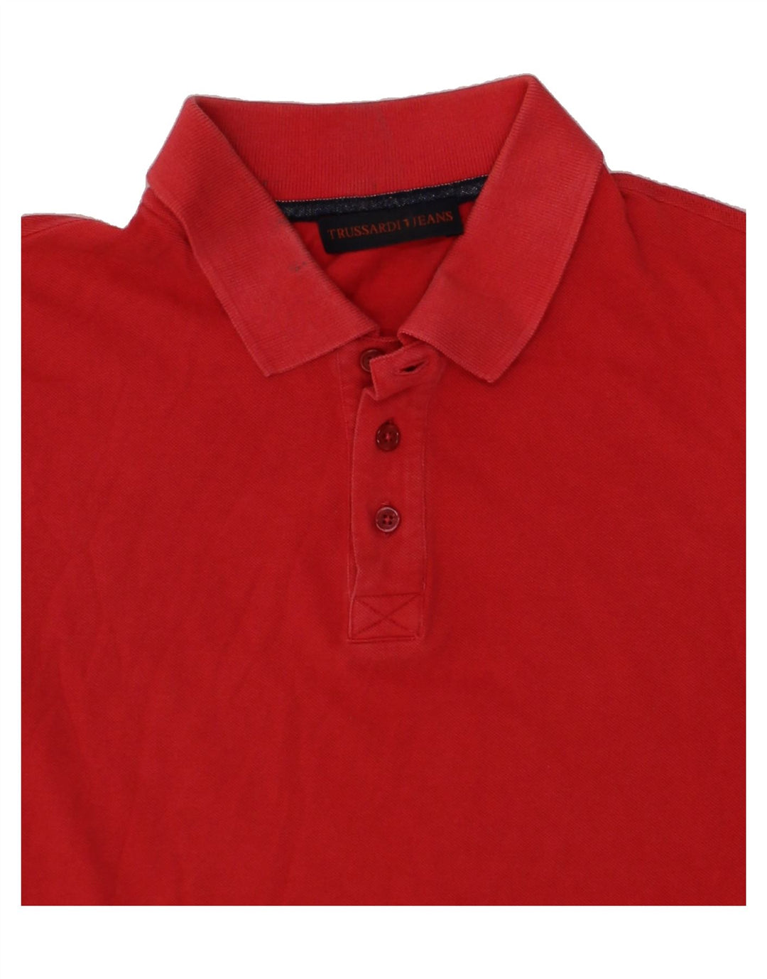 TRUSSARDI Mens Polo Shirt Large Red Cotton Vintage Trussardi and Second-Hand Trussardi from Messina Hembry 