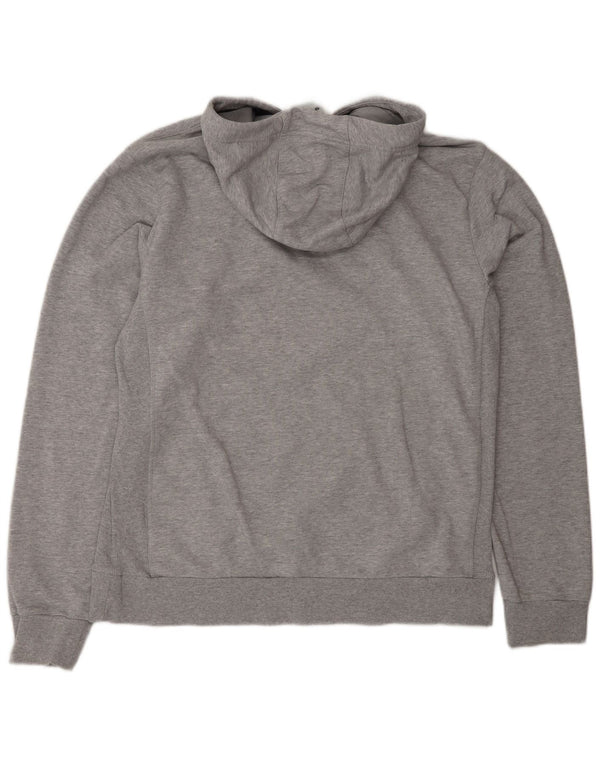 Maglione con cappuccio da uomo Adidas grande in cotone a righe grigie