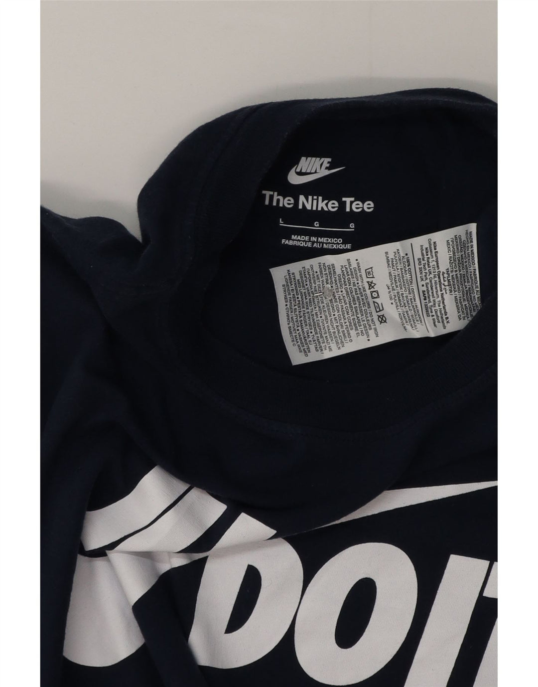 T-shirt grafica da uomo Nike Top Large in cotone blu navy