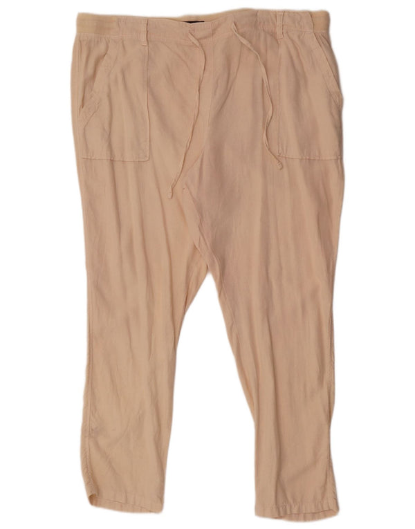 Pantaloni slim da donna Marks & Spencer UK 18 XL W40 L28 Lino rosa