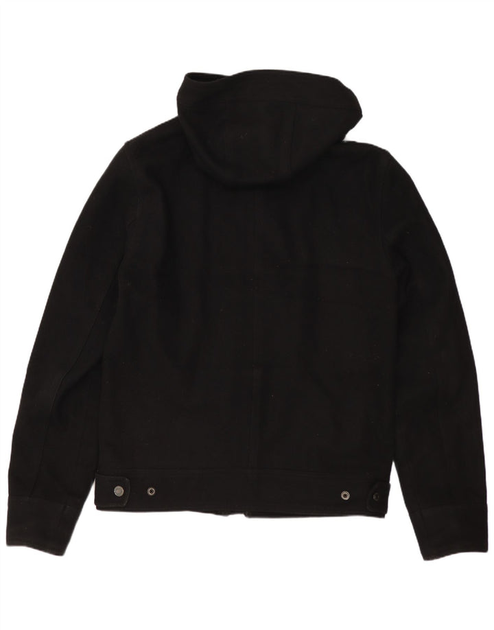 CALVIN KLEIN JEANS Giubbotto bomber con cappuccio da uomo UK 38 Lana nera media