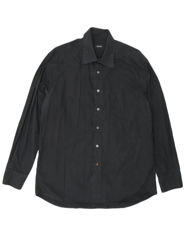 Camicia da uomo Hugo Boss taglia 16 1/2 grande cotone nero