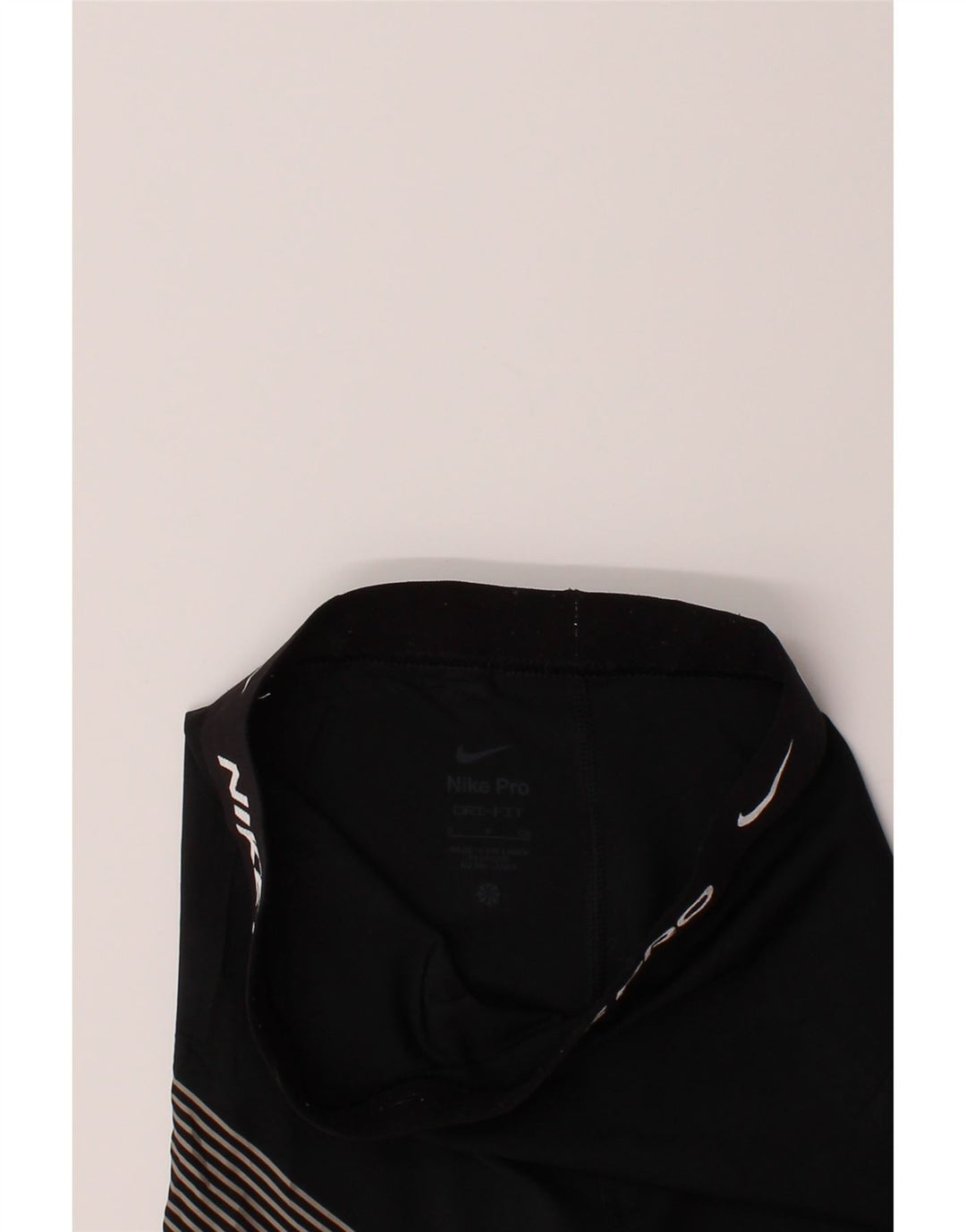 NIKE Womens Dri Fit Graphic Leggings UK 8 Small  Black Striped Vintage Nike and Second-Hand Nike from Messina Hembry 