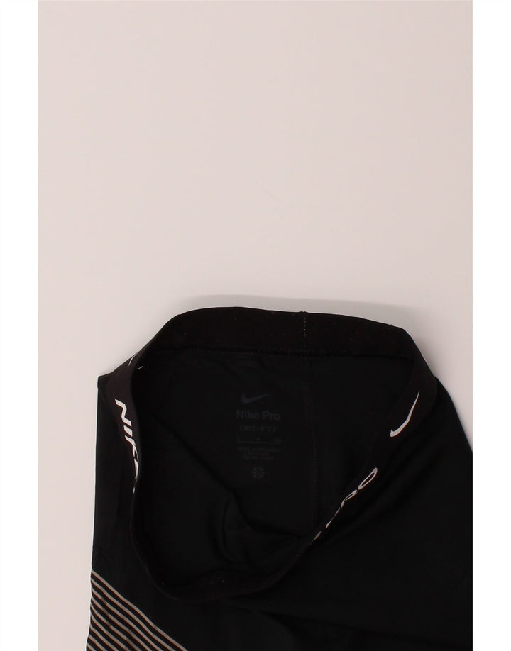 NIKE Womens Dri Fit Graphic Leggings UK 8 Small  Black Striped Vintage Nike and Second-Hand Nike from Messina Hembry 